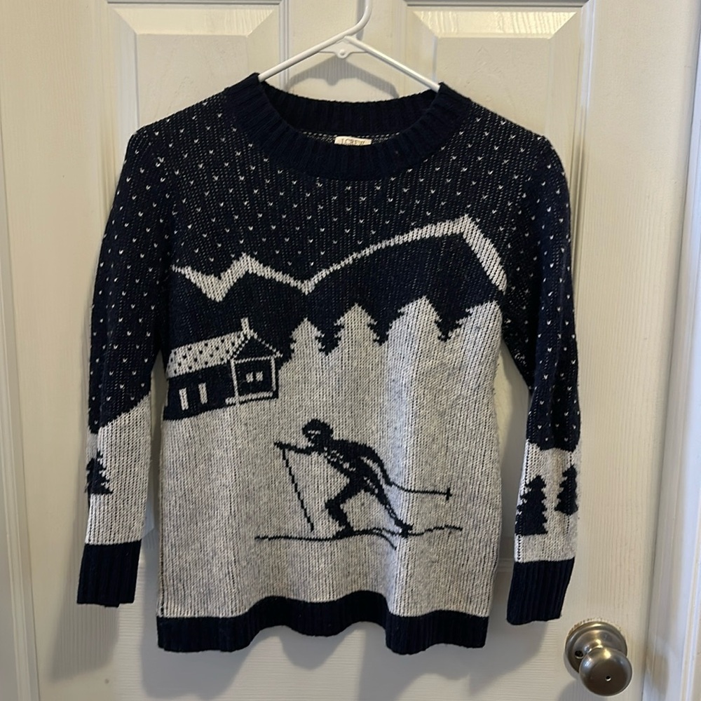 J Crew Winter Scene Apres Ski Sweater